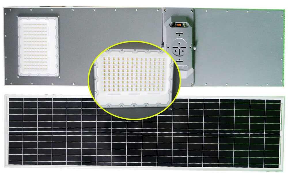 Đèn đường năng lượng mặt trời tấm pin liền thể 80w cao cấp Xenon Deluxe DL-80w